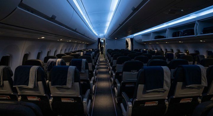 深夜の機内、隣席のリーマンと...